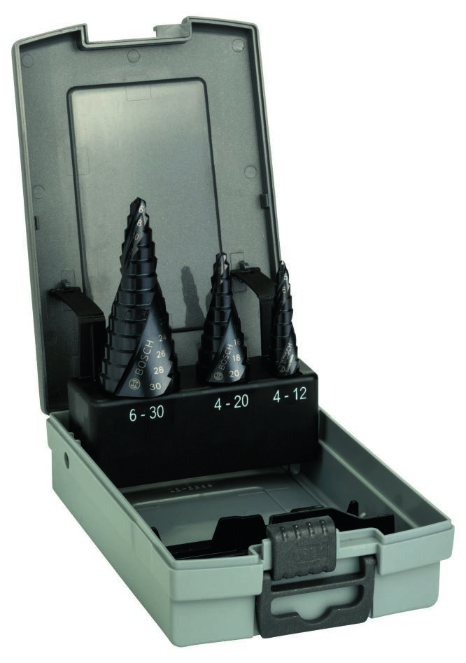 Bosch Blau Zubehör 2608588069 3tlg. Stufenbohrer HSS-AlTiN-Set 4-12; 4-20; 6-30 mm