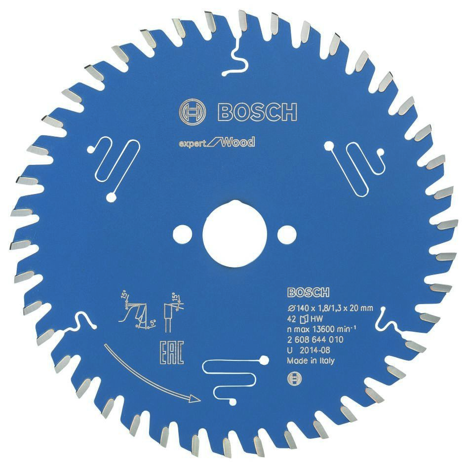 Bosch Blau Zubehör 2608644010 Hartmetall Kreissägeblatt Expert für Holz 140 x 20 x 42T