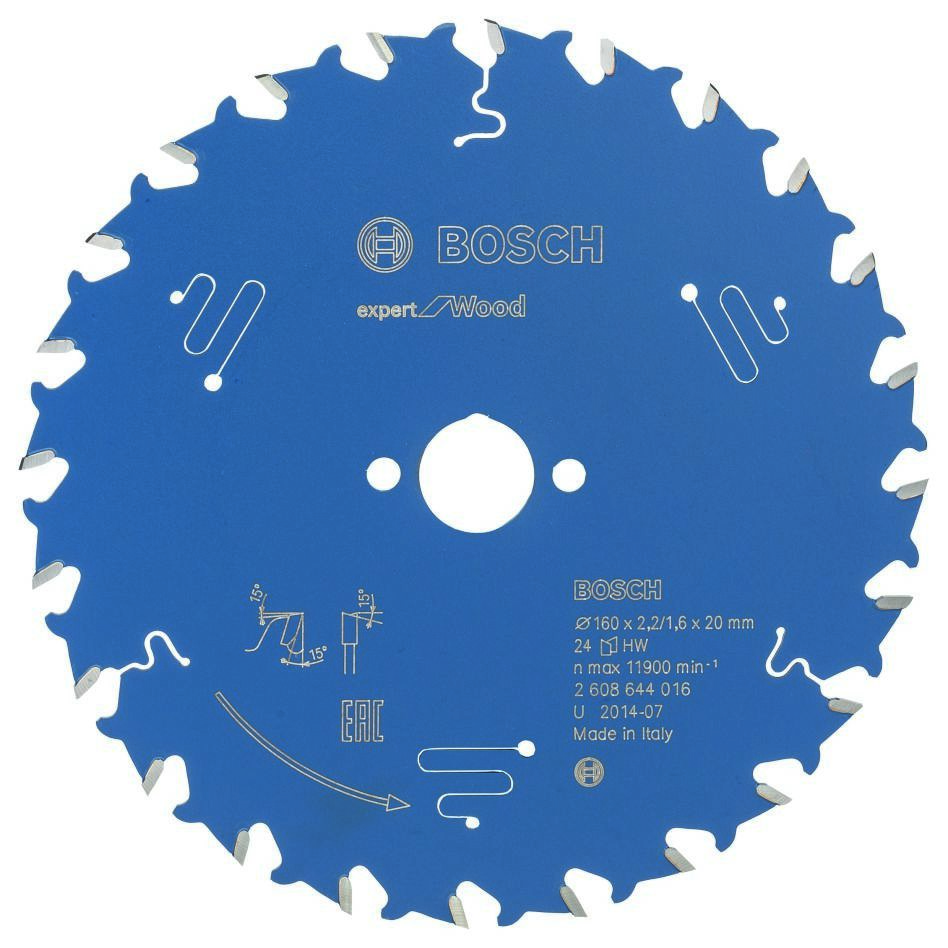 Bosch Blau Zubehör 2608644016 Kreissägeblatt 160x20x2.2/1.6x24T