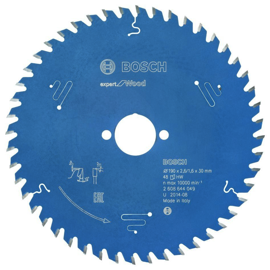 Bosch Blau Zubehör 2608644049 Hartmetall Kreissägeblatt Expert für Holz 190 x 30 x 48T