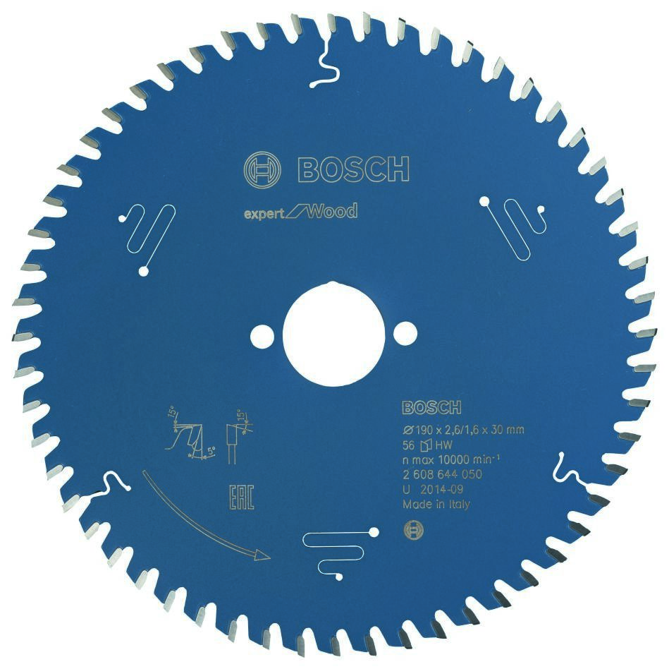 Bosch Blau Zubehör 2608644050 Hartmetall Kreissägeblatt Expert für Holz 190 x 30 x 56T