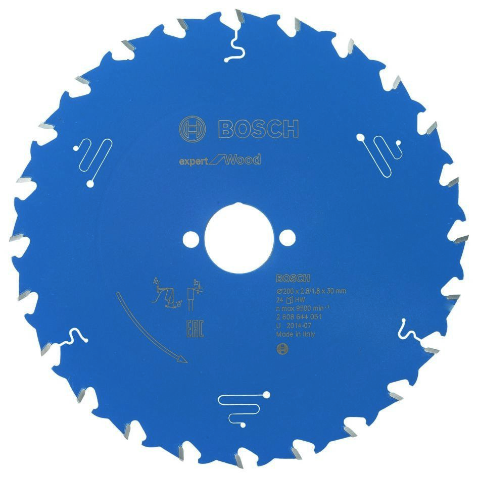 Bosch Blau Zubehör 2608644051 Hartmetall Kreissägeblatt Expert für Holz 200 x 30 x 24T