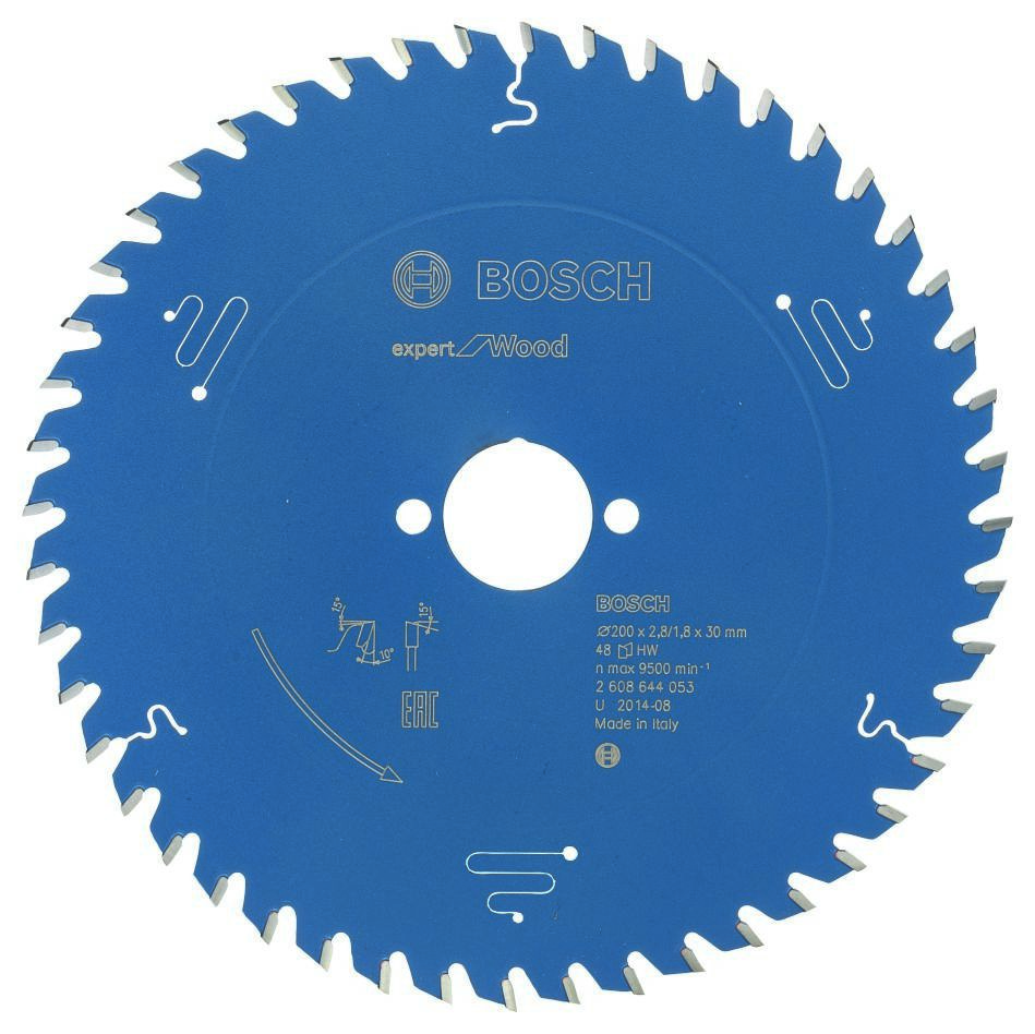Bosch Blau Zubehör 2608644053 Hartmetall Kreissägeblatt Expert für Holz 200 x 30 x 48T