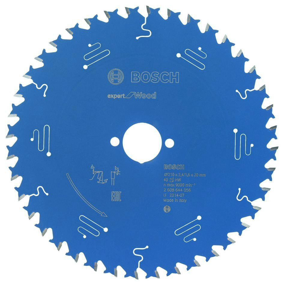 Bosch Blau Zubehör 2608644056 Hartmetall Kreissägeblatt Expert für Holz 210 x 30 x 40T