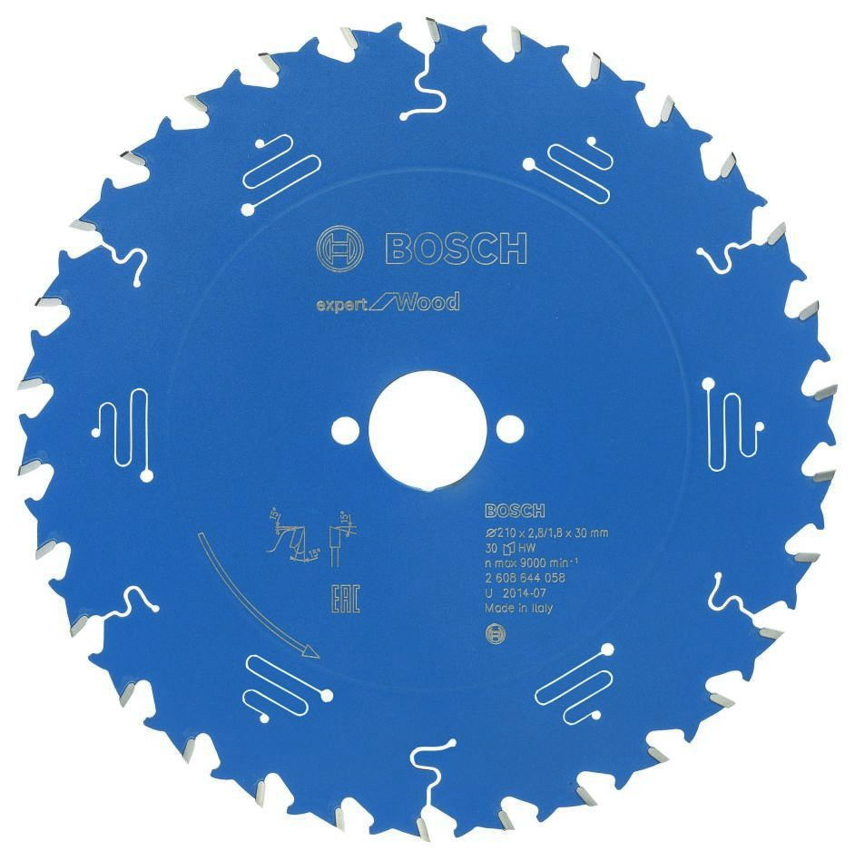 Bosch Blau Zubehör 2608644058 Hartmetall Kreissägeblatt Expert für Holz 210 x 30 x 30T