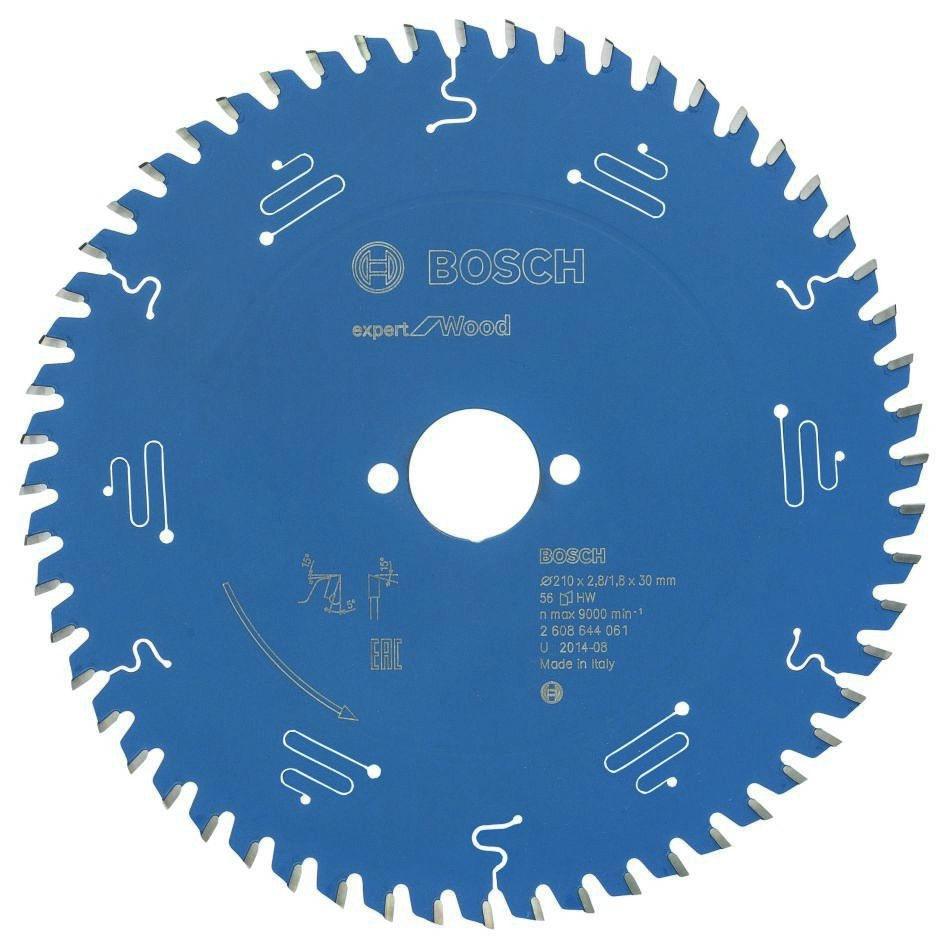 Bosch Blau Zubehör 2608644061 Hartmetall Kreissägeblatt Expert für Holz 210 x 30 x 56T