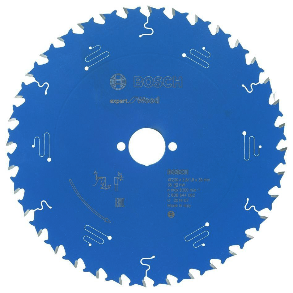 Bosch Blau Zubehör 2608644062 Hartmetall Kreissägeblatt Expert für Holz 230 x 30 x 36T