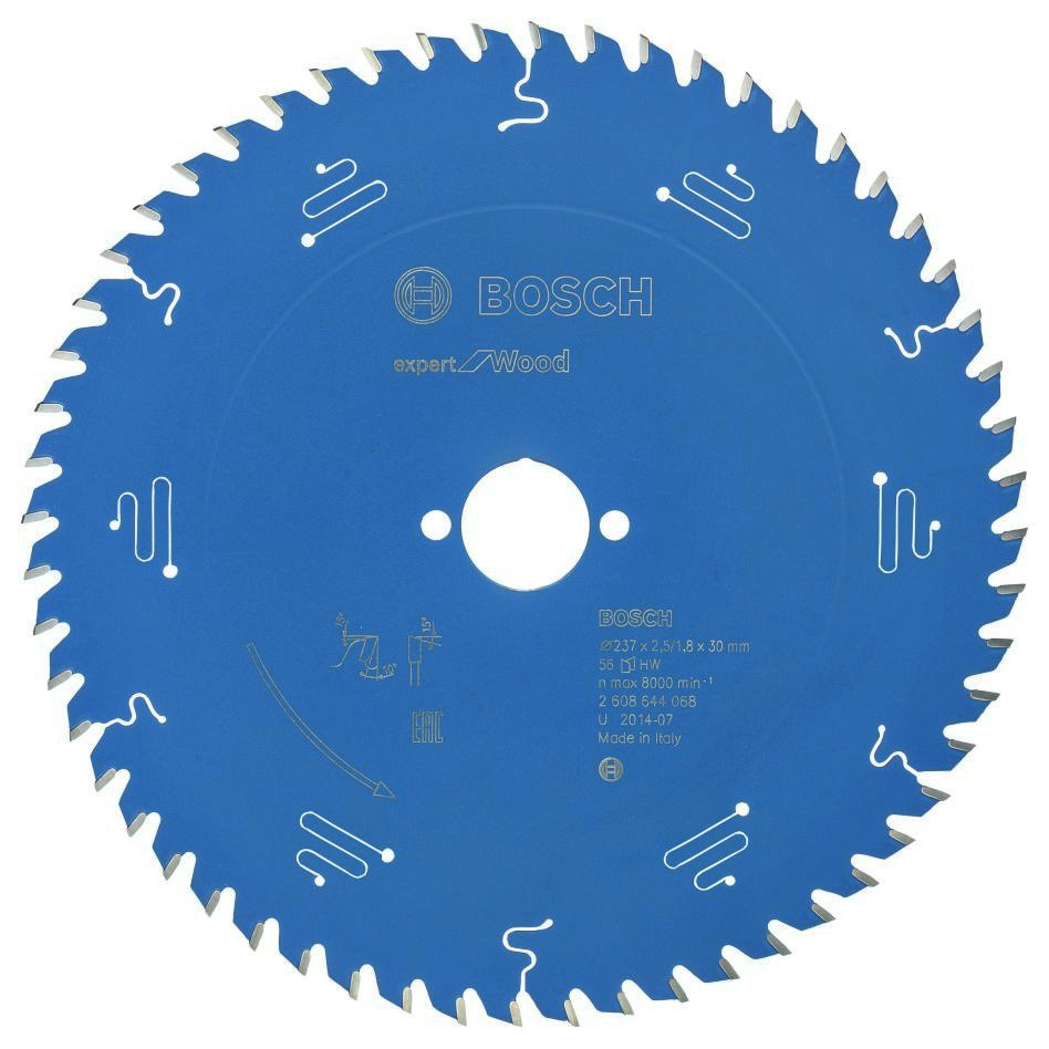 Bosch Blau Zubehör 2608644068 Hartmetall Kreissägeblatt Expert für Holz 237 x 30 x 56T