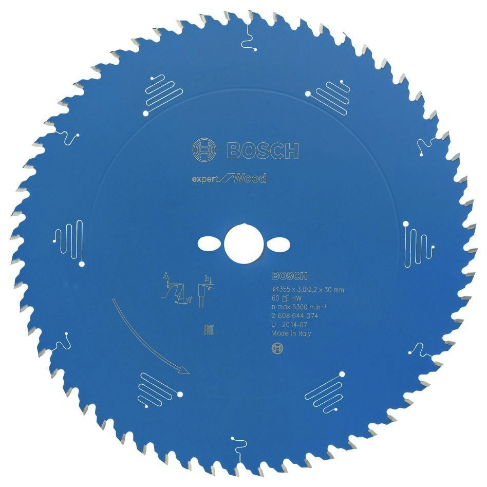 Bosch Blau Zubehör 2608644074 Hartmetall Kreissägeblatt Expert für Holz 355 x 30 x 60T