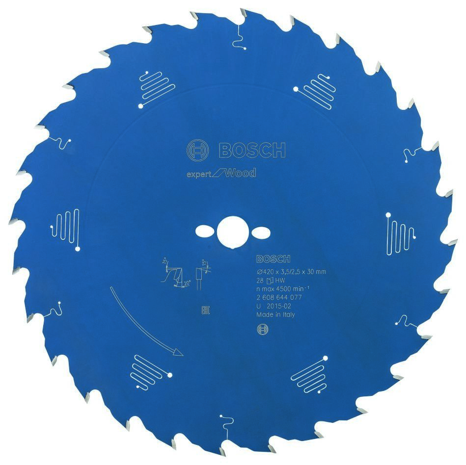 Bosch Blau Zubehör 2608644077 Hartmetall Kreissägeblatt Expert für Holz 420 x 30 x 28T