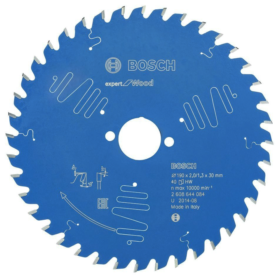 Bosch Blau Zubehör 2608644084 Hartmetall Kreissägeblatt Expert für Holz 190 x 30 x 40T