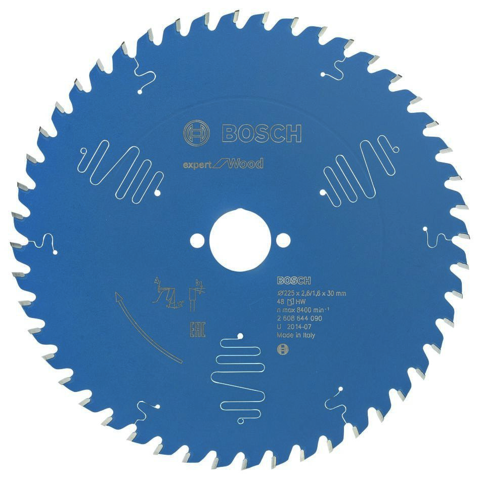 Bosch Blau Zubehör 2608644090 Hartmetall Kreissägeblatt Expert für Holz 225 x 30 x 48T
