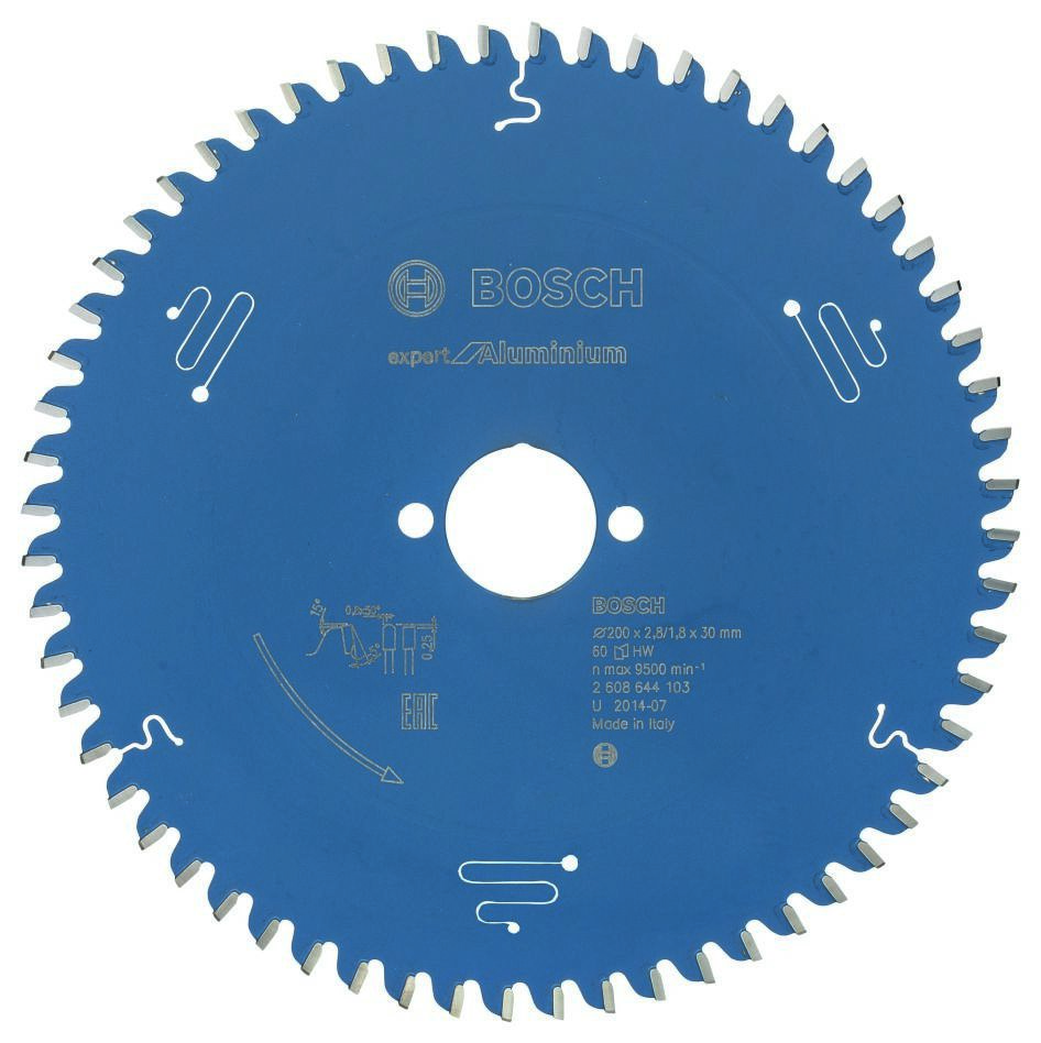 Bosch Blau Zubehör 2608644103 Hartmetall Kreissägeblatt Expert für Aluminium 200 x 30 x 60T