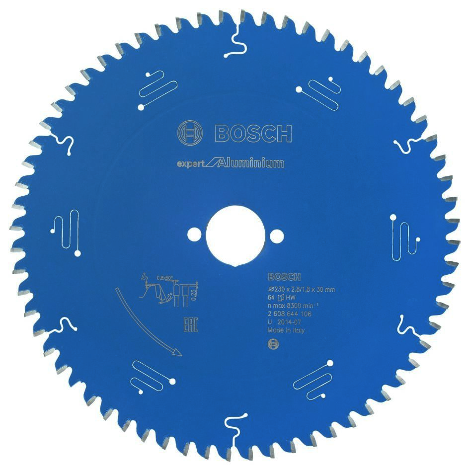 Bosch Blau Zubehör 2608644106 Hartmetall Kreissägeblatt Expert für Aluminium 230 x 30 x 64T