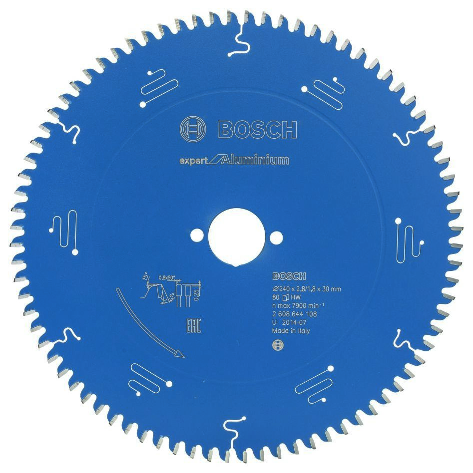 Bosch Blau Zubehör 2608644108 Hartmetall Kreissägeblatt Expert für Aluminium 240 x 30 x 80T
