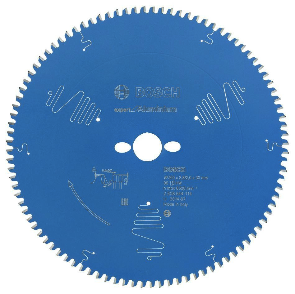 Bosch Blau Zubehör 2608644114 Hartmetall Kreissägeblatt Expert für Aluminium 300 x 30 x 96T