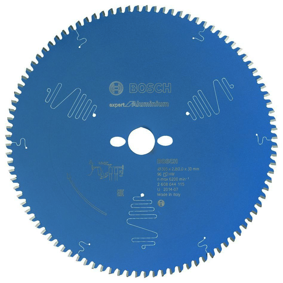 Bosch Blau Zubehör 2608644115 Hartmetall Kreissägeblatt Expert für Aluminium 305 x 30 x 96T