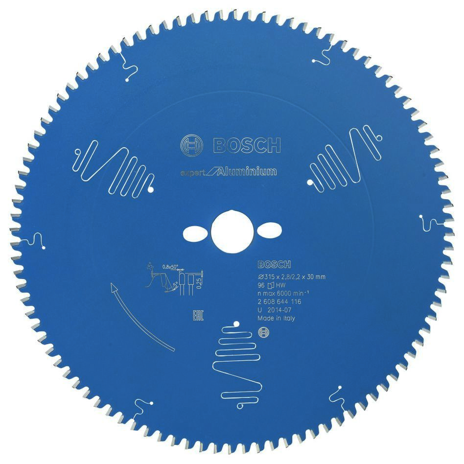 Bosch Blau Zubehör 2608644116 Hartmetall Kreissägeblatt Expert für Aluminium 315 x 30 x 96T