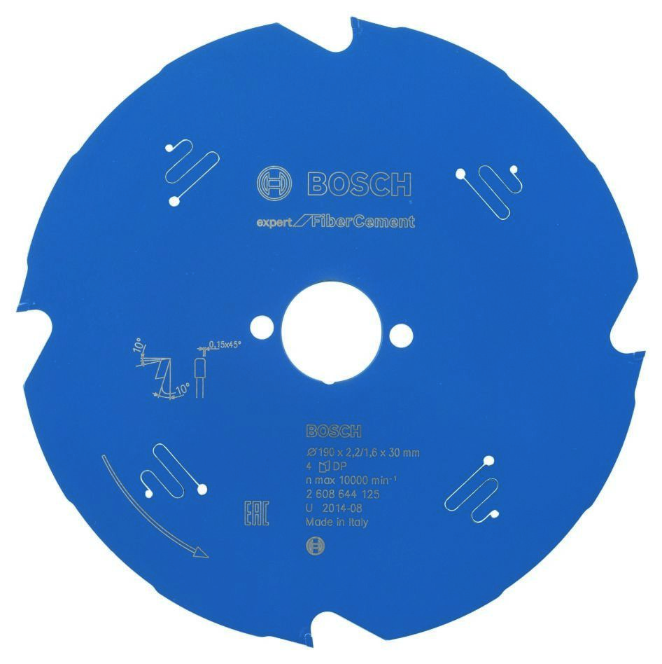 Bosch Blau Zubehör 2608644125 Hartmetall Kreissägeblatt Expert für Faserzement 190 x 30 x 4T