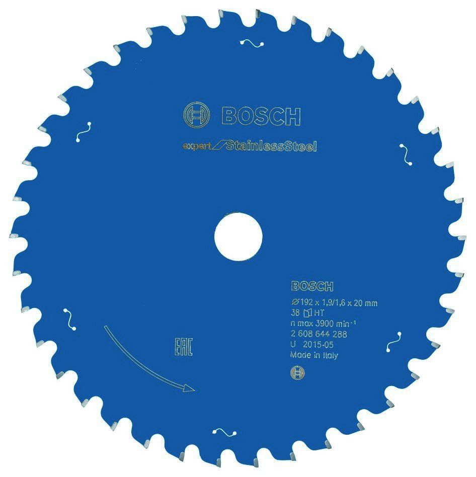 Bosch Blau Zubehör 2608644288 Hartmetall Kreissägeblatt Expert für Edelstahl 192 x 20 x 38T