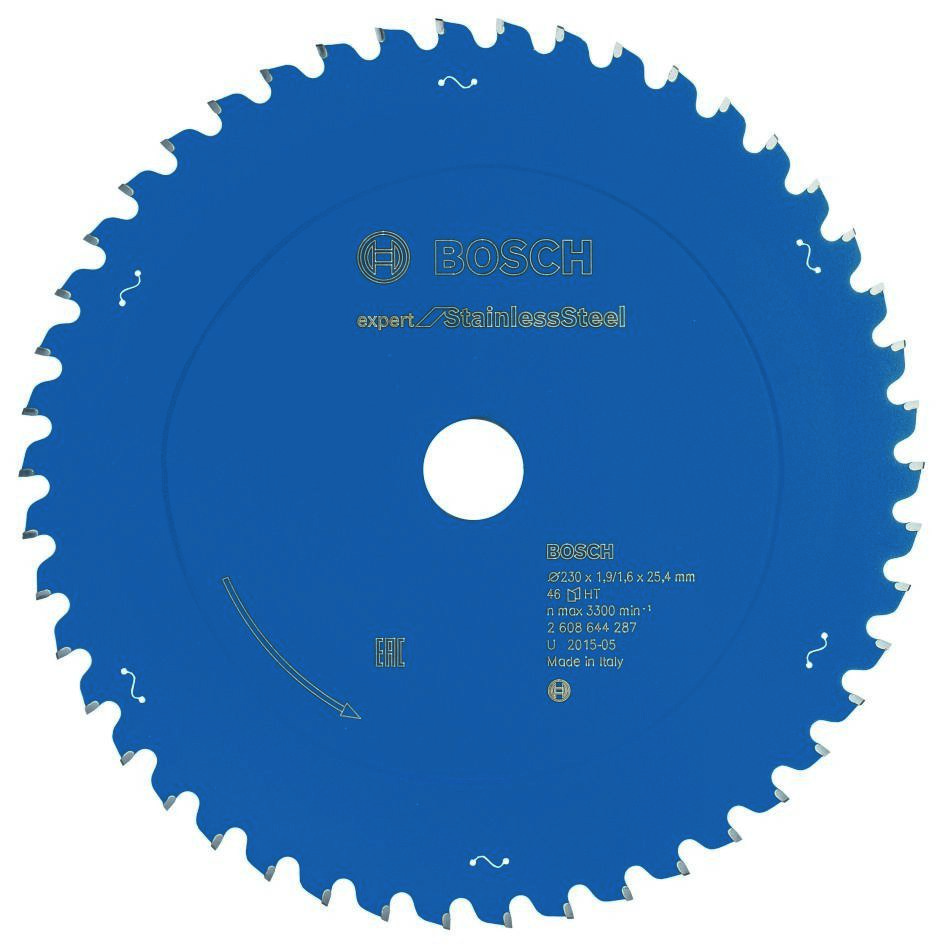 Bosch Blau Zubehör 2608644287 Hartmetall Kreissägeblatt Expert für Edelstahl 230 x 25.4 X 46T