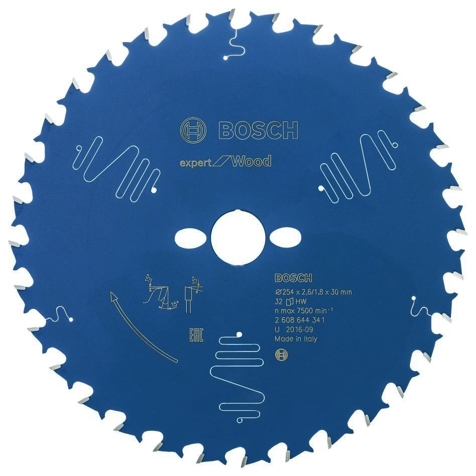 Bosch Blau Zubehör 2608644341 Hartmetall Kreissägeblatt Expert für Holz 254 x 30 x 32T