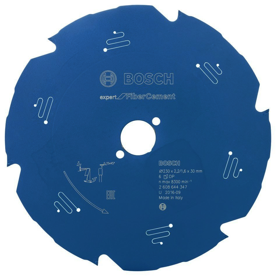 Bosch Blau Zubehör 2608644347 Hartmetall Kreissägeblatt Expert für Faserzement 230 x 30 x 6T