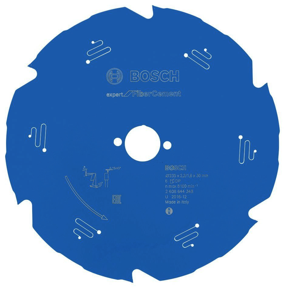 Bosch Blau Zubehör 2608644348 Hartmetall Kreissägeblatt Expert für Faserzement 235 x 30 x 6T