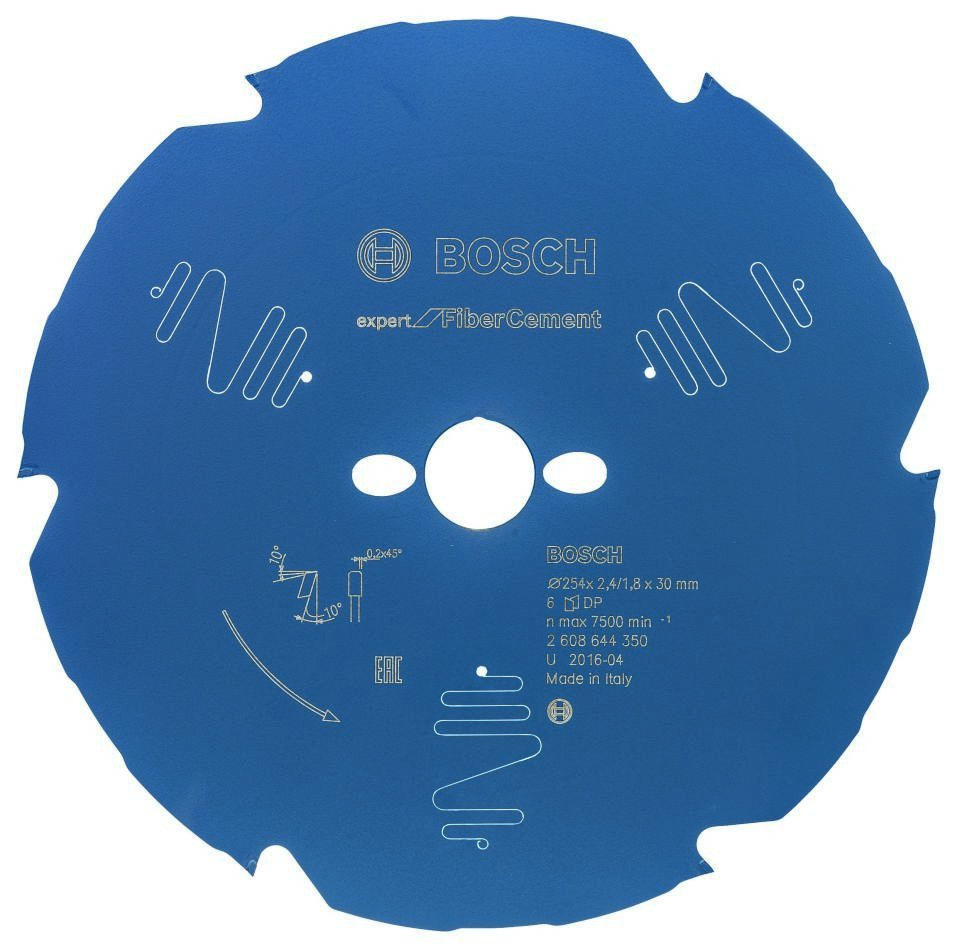 Bosch Blau Zubehör 2608644350 Hartmetall Kreissägeblatt Expert für Faserzement 254 x 30 x 6T