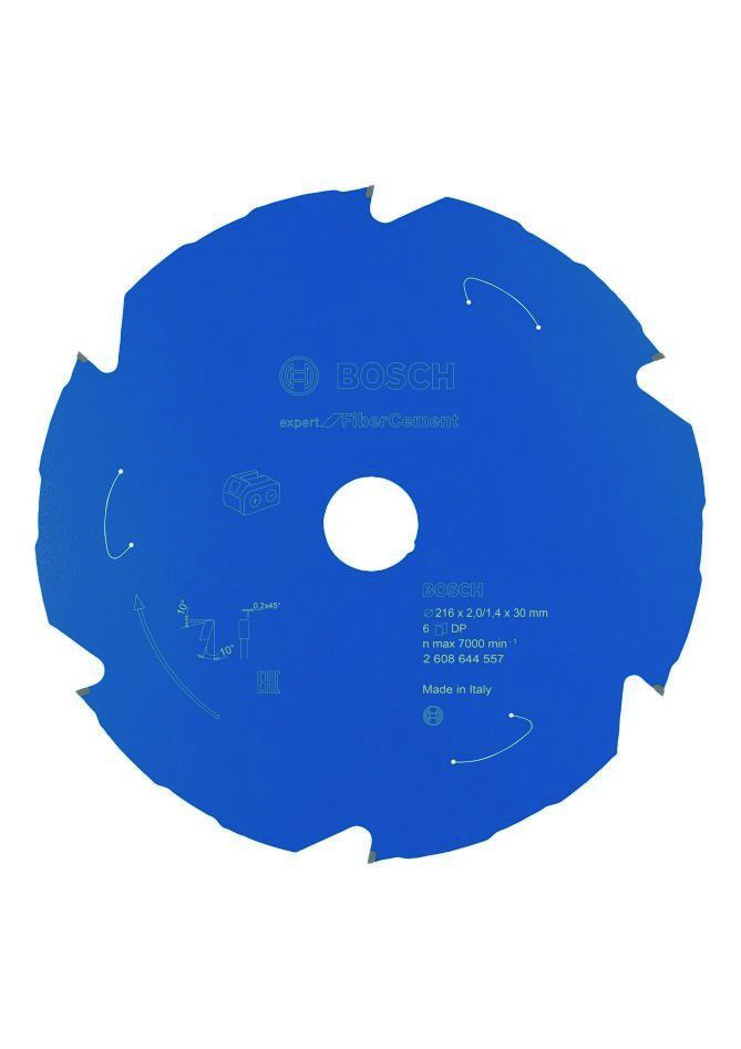 Bosch Blau Zubehör 2608644557 Hartmetall Kreissägeblatt Fibre Cement Expert für Akku-Sägen 216 x 30 x T6 2608644557