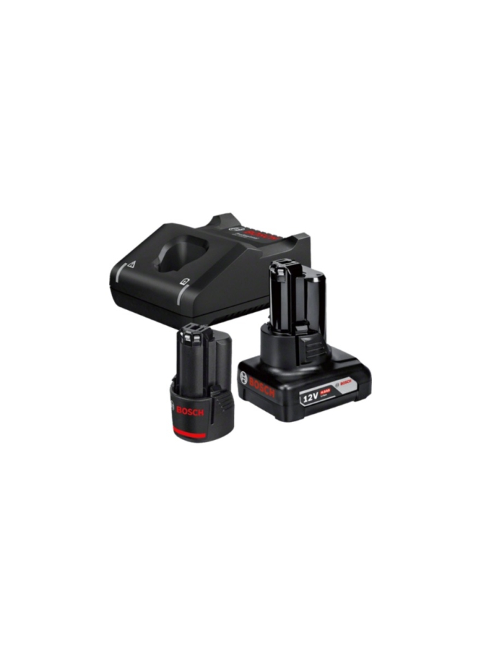 Bosch Blau Zubehör 1600A01NC9 Batterie Starter Set 1x 12V 2.0Ah und 1x 12V 4.0Ah und Ladegerät GAL 12V-40 im Karton