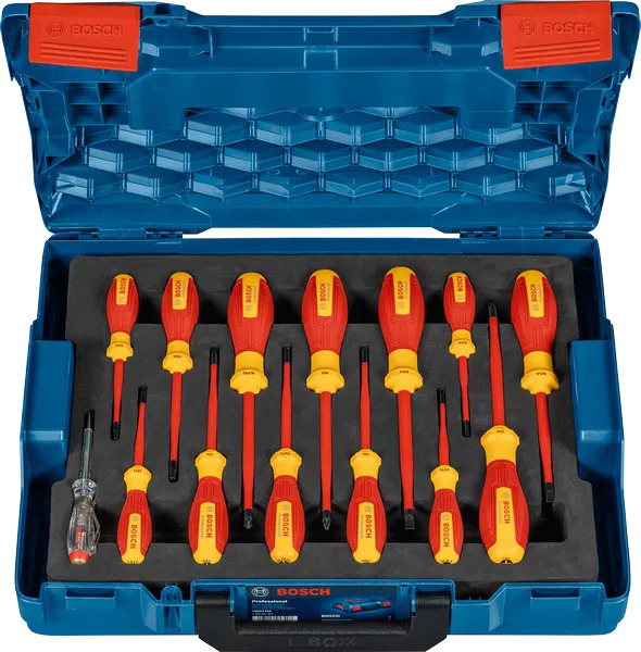 Bosch Blau Zubehör 1600A02NF9 Schraubendreher-Satz VDE 14-teilig in L-boxx