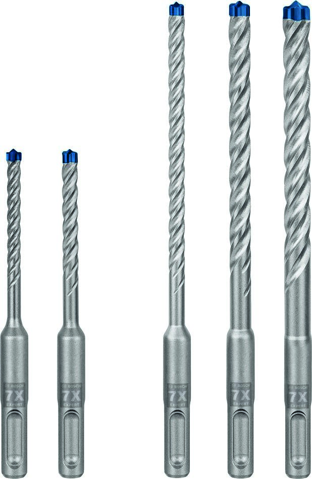 Bosch Blau Zubehör 2608900197 Expert SDS plus-7X Hammerbohrer-Set, 5/6/6/8/10 mm, 5-tlg.