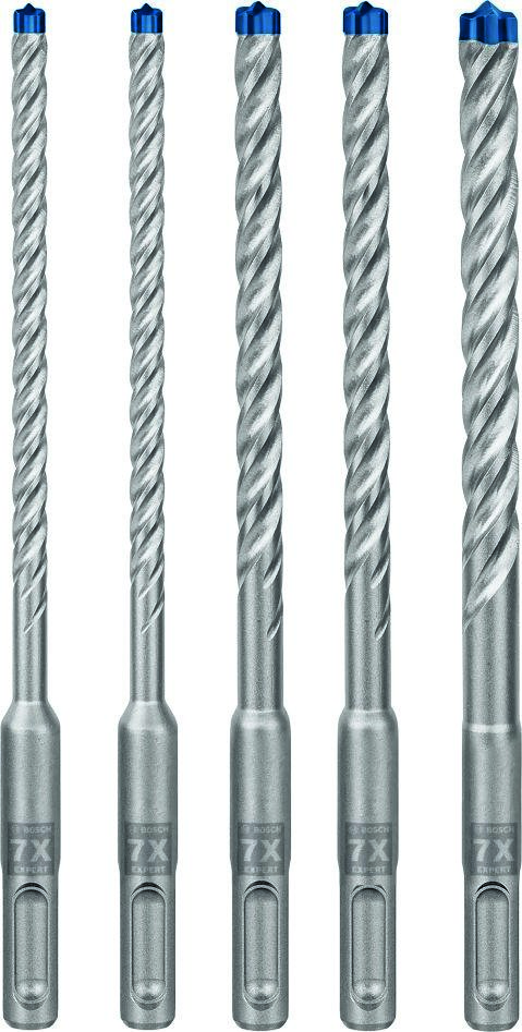 Bosch Blau Zubehör 2608900198 Expert SDS plus-7X Hammerbohrer-Set, 6/6/8/8/10 mm, 5-tlg.