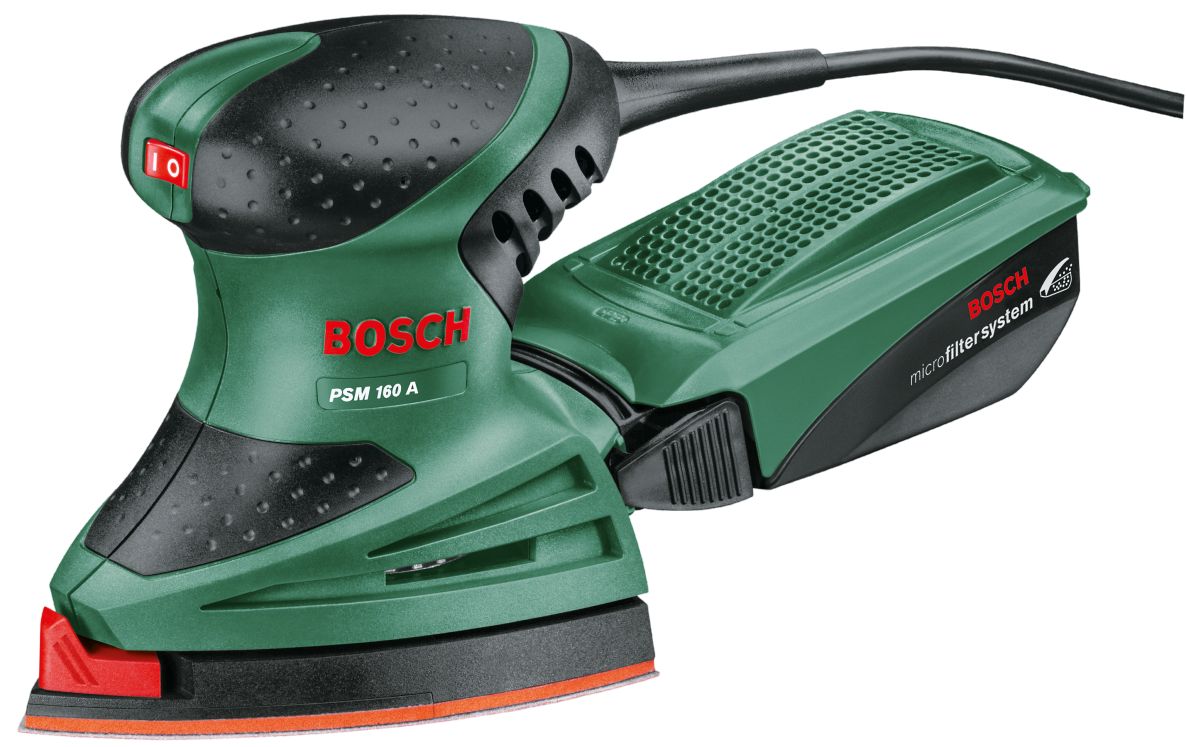 Bosch Grün 0603377000 PSM 160 A Multiband + Schleifblätter 3x K80/K120/K180