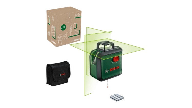 Bosch Grün 0603663BZ0 AdvancedLevel 360 Linienlaser inkl. 4x AA Batterien und Aufbewahrungstasche im Karton