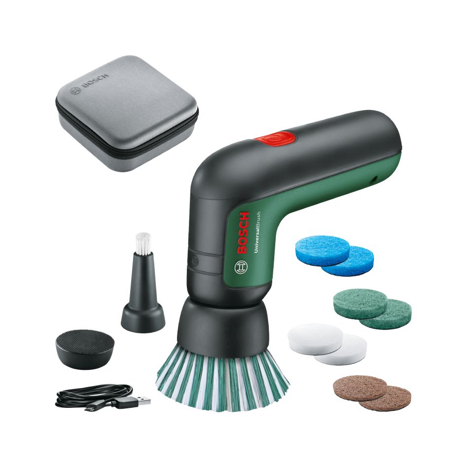 Bosch Grün 06033E0002 UniversalBrush Akku-Reinigungsbürstenset 3,6V 1,5 Ah und Micro-USB-Ladegerät