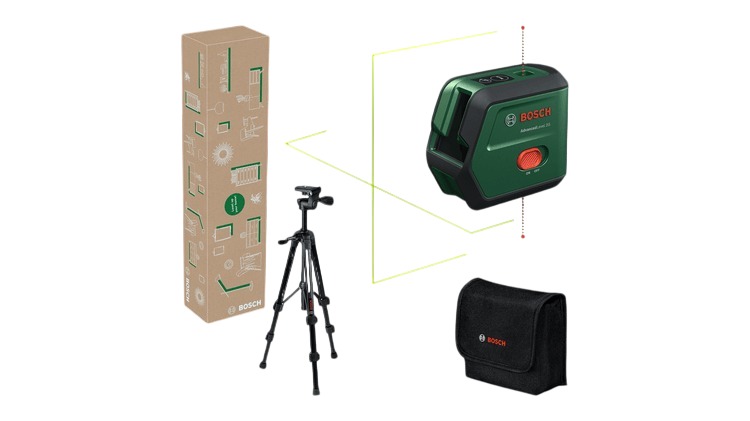 Bosch Grün 0603663GZ1 AdvancedLevel 2G Set Kreuzlinienlaser-Set inkl. 2 Ah und Stativ im Karton