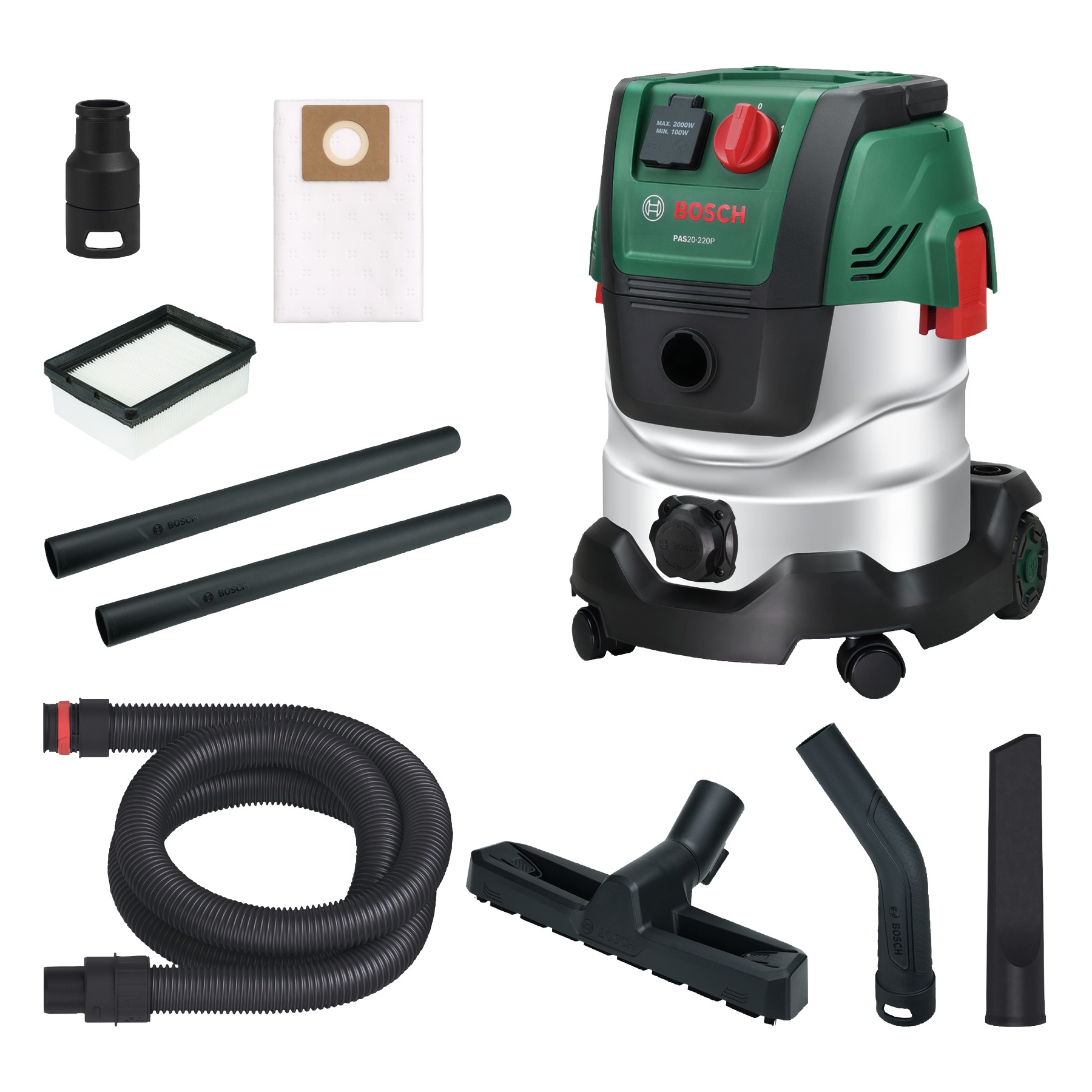 Bosch Grün 06033E7200 Hoover PAS20-220P mit Zubehörset im Karton