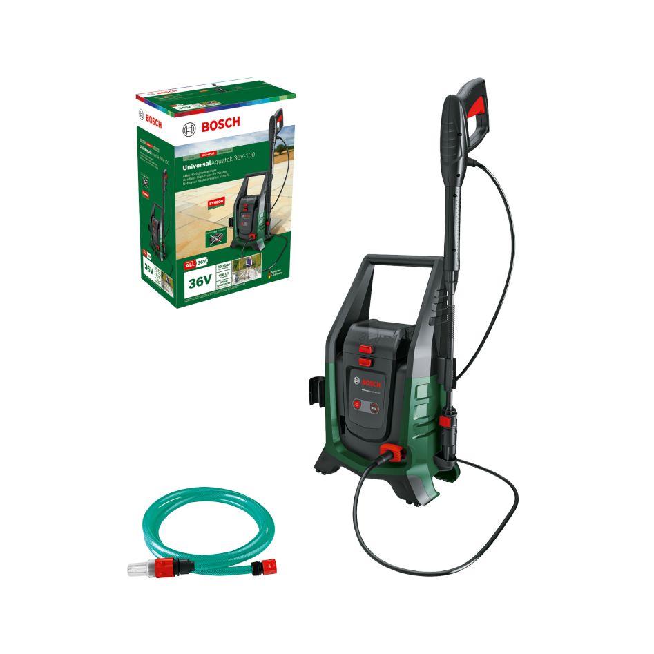 Bosch Grün 06008C7003 UniversalAquatak 36V-100 Batterie-Reinigungsset ohne Batterien und Ladegerät