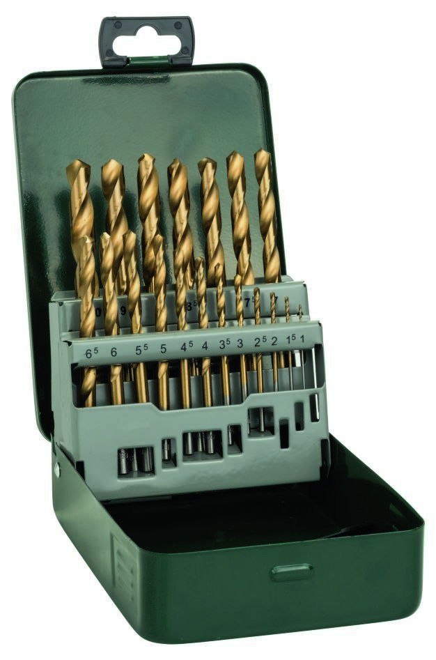 Bosch Grün Zubehör 2607019437 19-teiliges HSS-TiN-Metallbohrer-Set