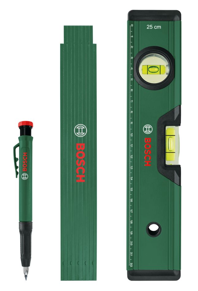 Bosch Grün Zubehör 1600A02W7S Markierungssatz inkl. Wasserwaage 250 mm
