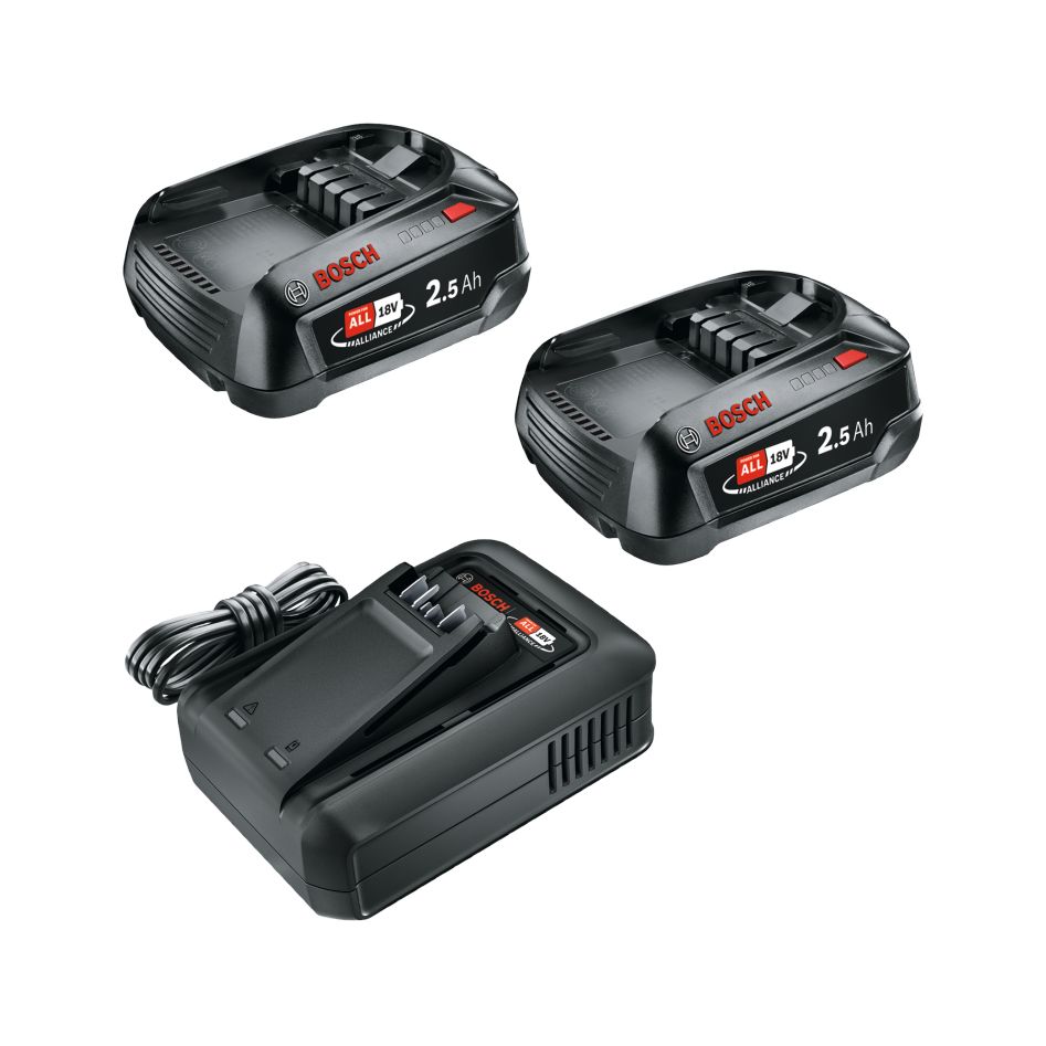 Bosch Grün Zubehör 1600A031T5 Akku-Starter-Set 18V 2 x 18V 2.5Ah + AL18V-44