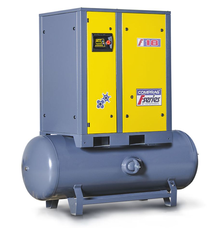 Comprag 11410607 FRD2210-500 F-Series Keilriemen-Schraubenkompressor 22,0 kW 10 Bar 3x400V 3,0 m³/min 500L Tank und Kältetrockner