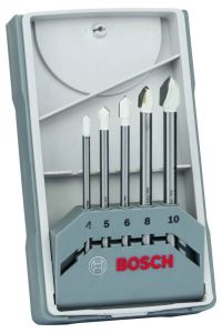 Bosch Blau Zubehör 2608587169 Fliesenbohrer-Set 4/5/6/8/10mm