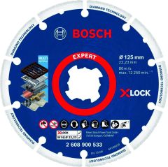 Bosch Blau Zubehör 2608900533 Expert Diamond Metal Wheel X-LOCK Trennscheibe, 125 x 22,23 mm