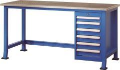 Huvema K3131 Arbeitstisch mit 6 Schubladen und MDF-Arbeitsplatte