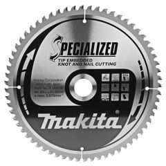 Makita Zubehör B-40630 Kappsägeblatt für Holz (astig/genagelt) Embedded Tip 260x30x2,3 64T 5g