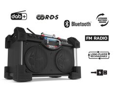RockHart Baustellenradio 230 Volt Netz- oder Batteriebetrieb + 8 Batterien