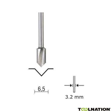 Proxxon 29032 V-Nut-Fräser 6,5 mm, Schaft 3,2 mm - 1